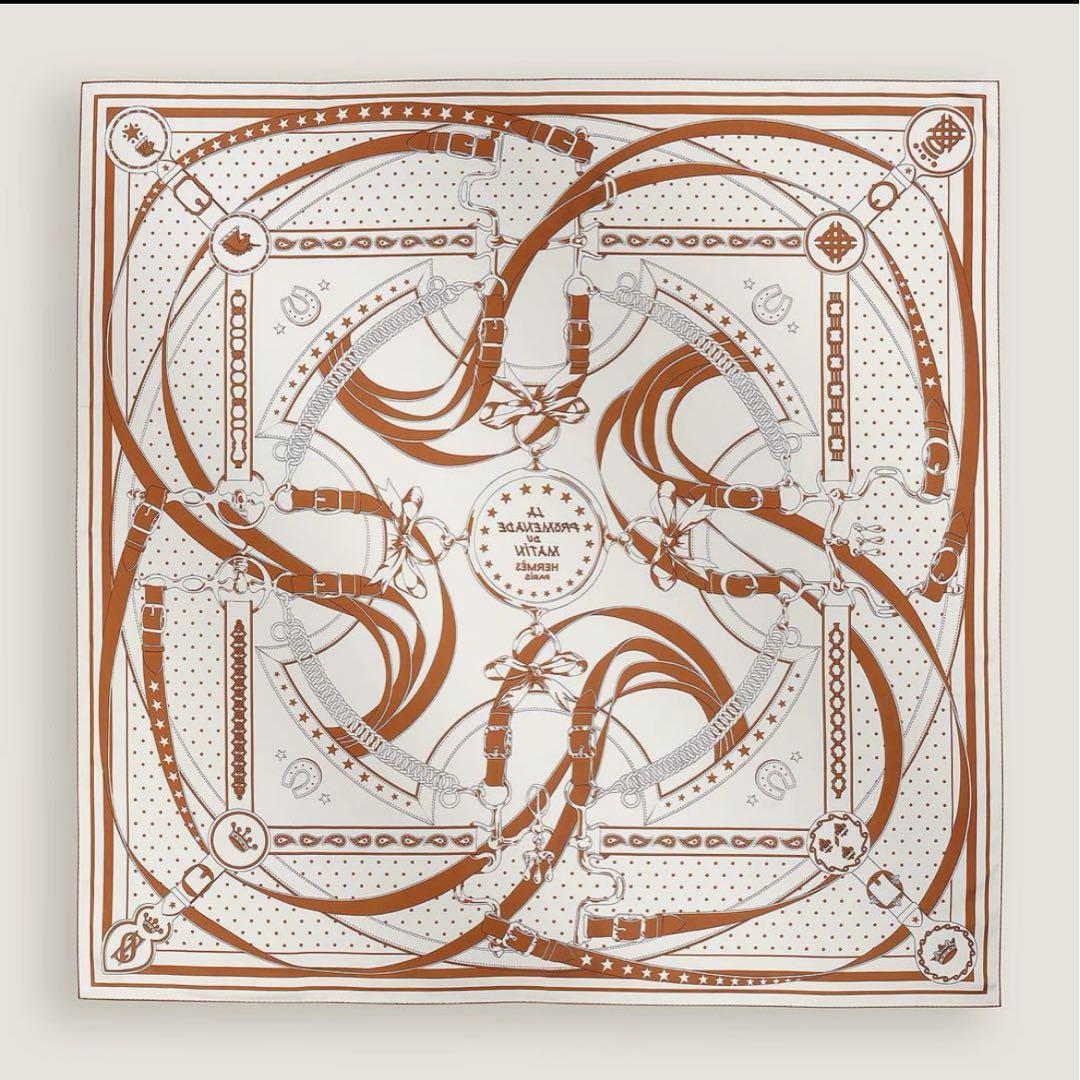 【新品未使用】エルメス カレダブルフェイス 140 《朝の散歩・バンダナ》