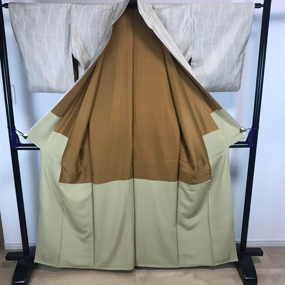 ZF-785 白大島紬 カタス式 正絹 袷 広衿 高級 上質 逸品