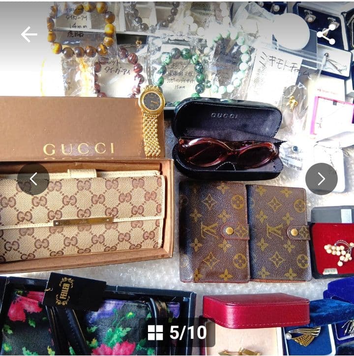 整理品ミキモトTASAKIバーバリーGUCCI財布サングラスFEILERパール