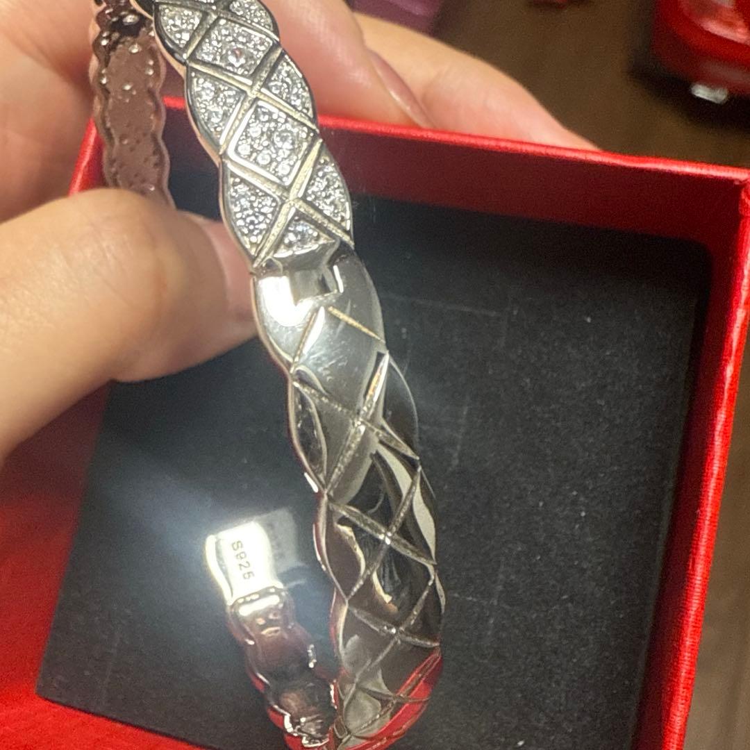 新品　菱形 バングル　シルバー　s925 ノーブランド品　2wayタイプ