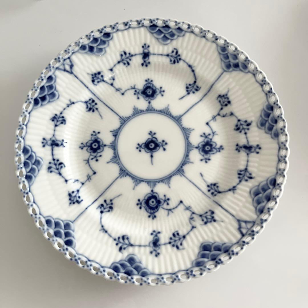 ロイヤルコペンハーゲン ブルーフルーテッド フルレース #1087プレート4枚