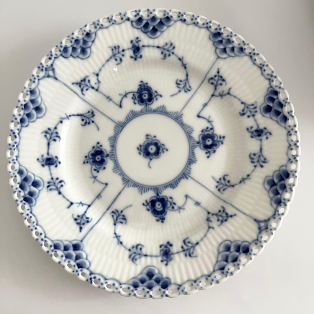 ロイヤルコペンハーゲン ブルーフルーテッド フルレース #1087プレート4枚