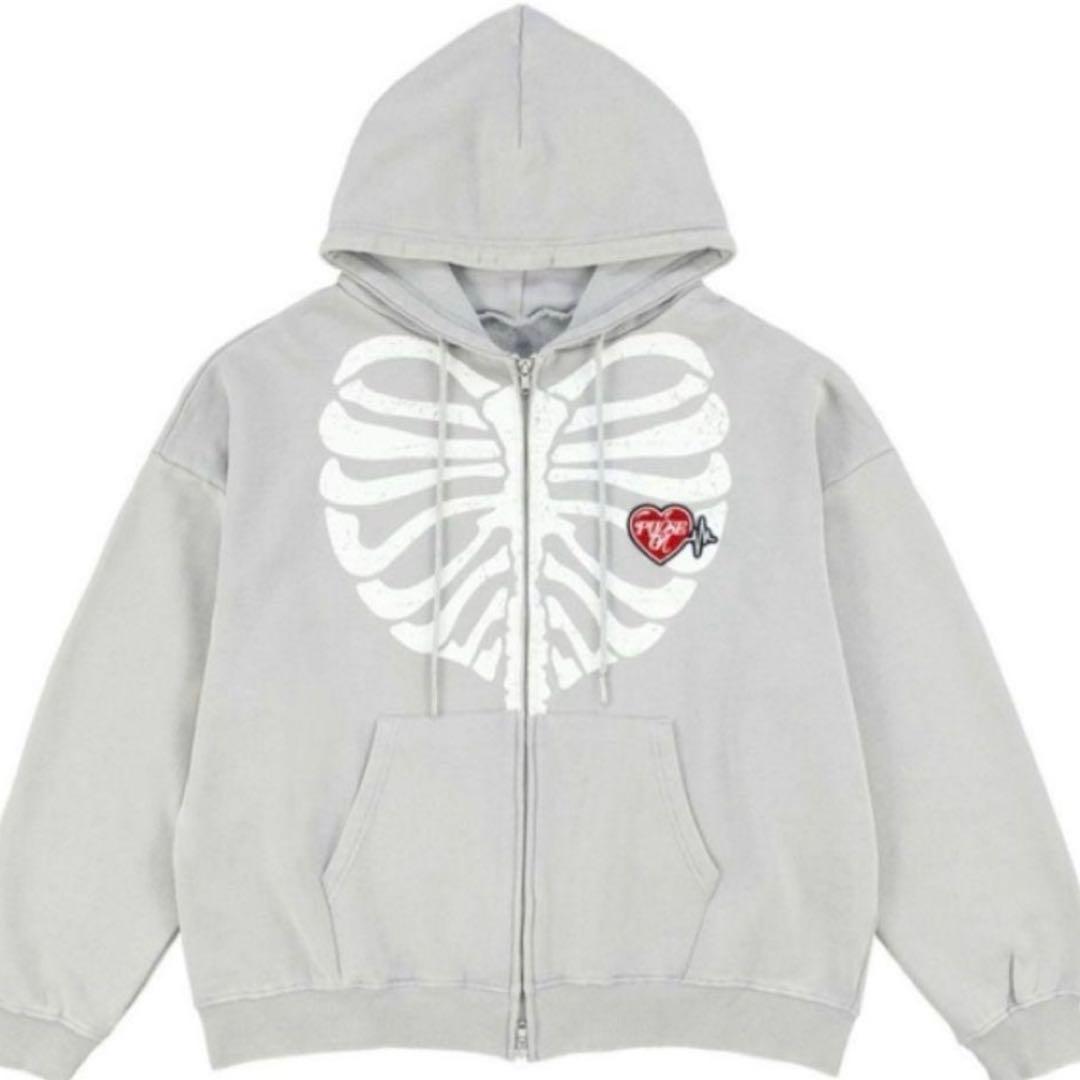 TREASUREフーディー パーカー PULSE ON グレー