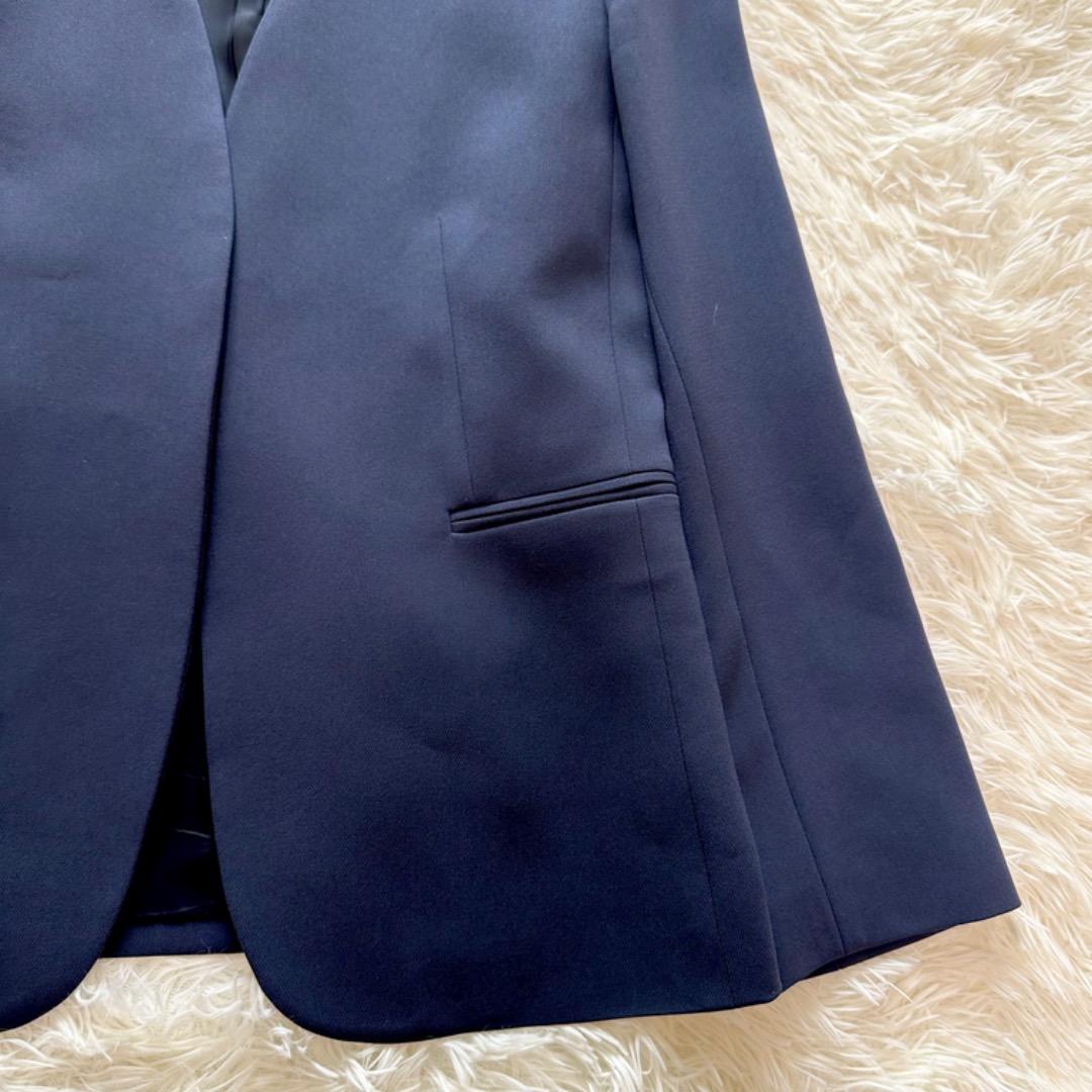 theory ボタンレス　カラーレス　ジャケット　ネイビー