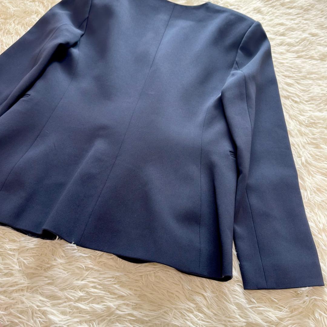 theory ボタンレス　カラーレス　ジャケット　ネイビー