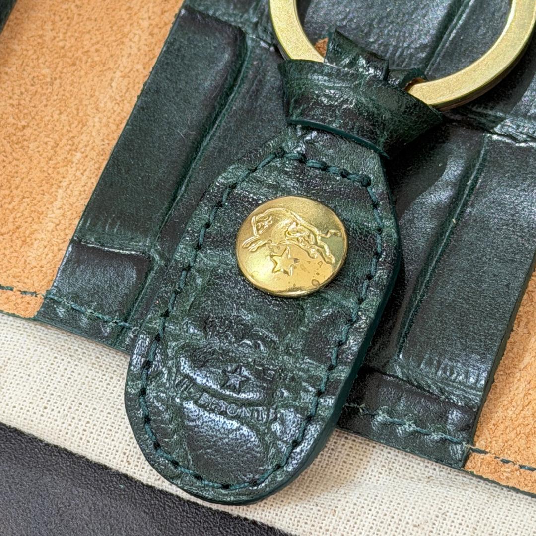 【新品未使用】イルビゾンテ キーケース ダークグリーン クロコ柄