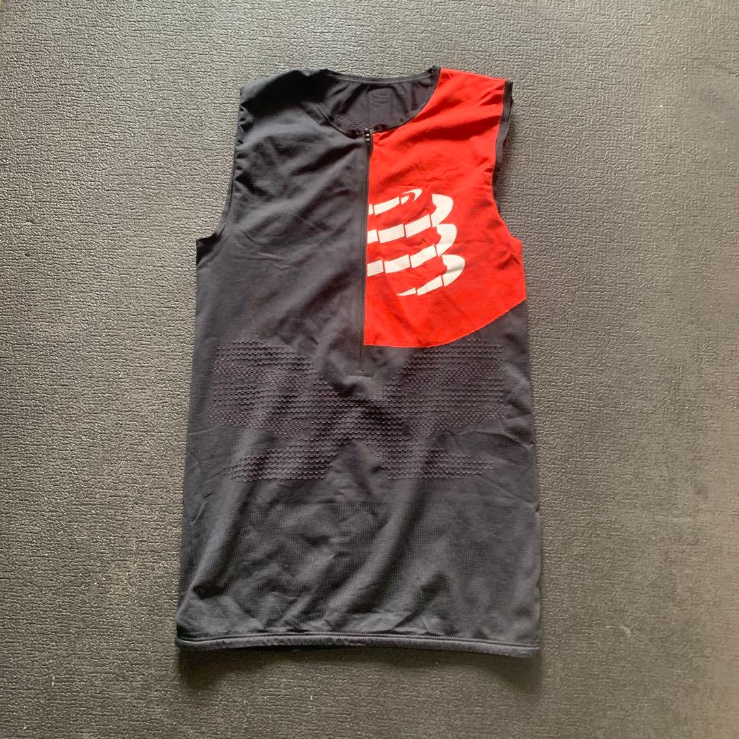 【美品】COMPRESSPORT ノースリーブ トレイルランニングシャツ