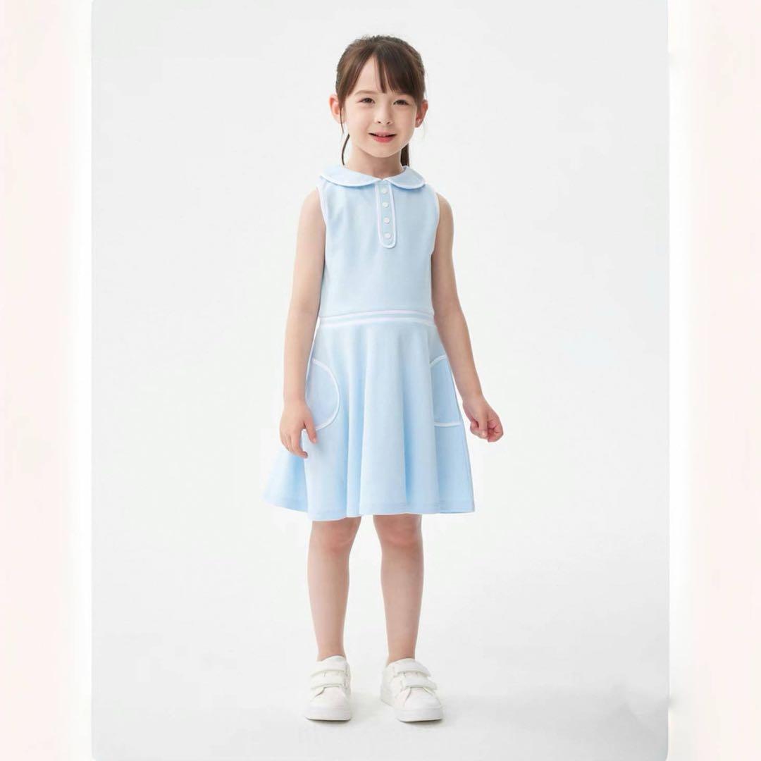 【新品】jacadi 水色　スポーティーシックワンピース　5A 6A