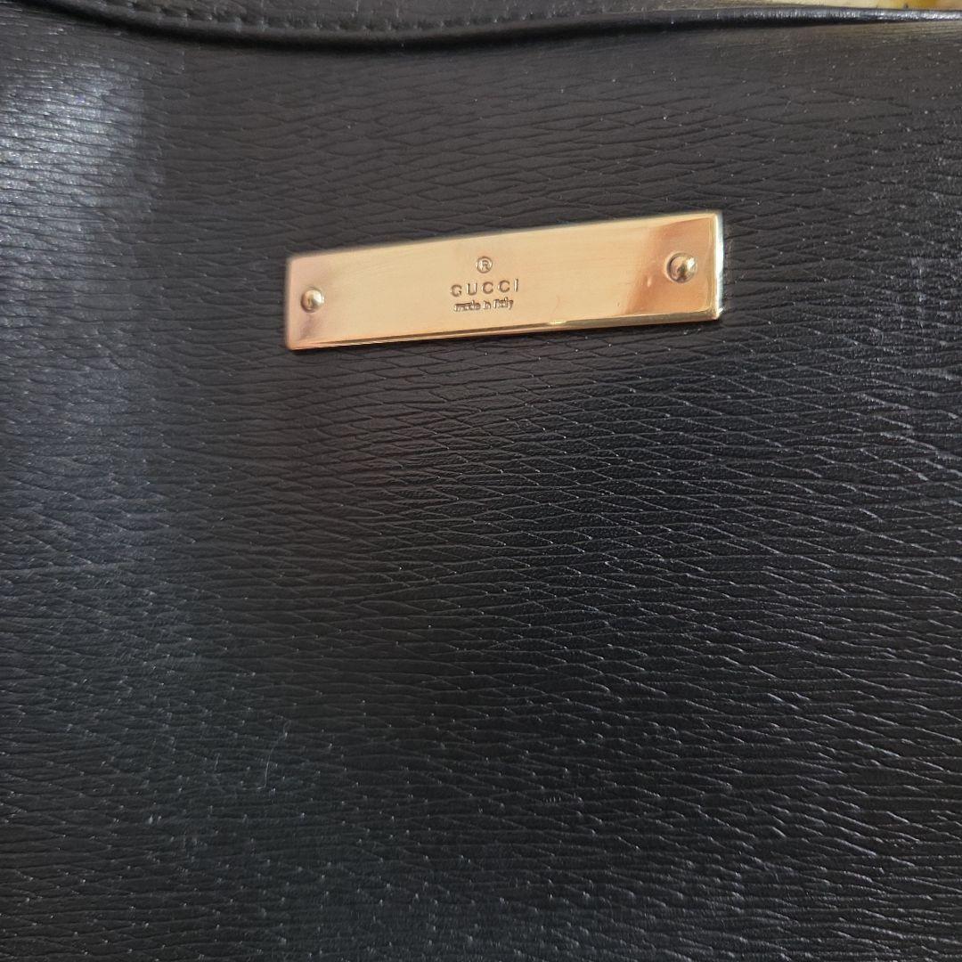 GUCCI グッチ☆ワンショルダーバッグ オールレザー ブラック プレート