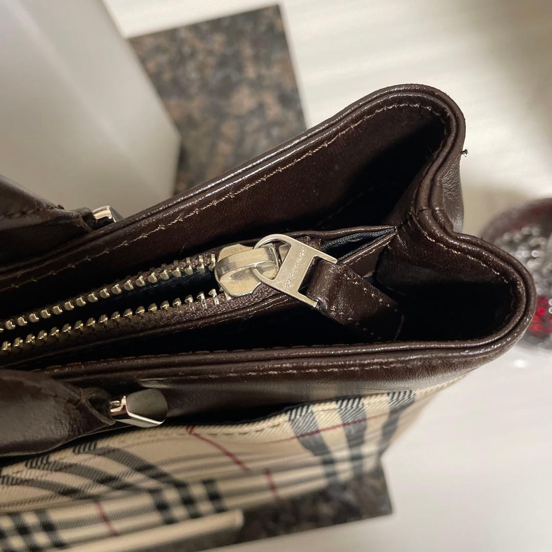Burberry バーバリー　トートバッグ　ノバチェック　レザー　ロゴプレート