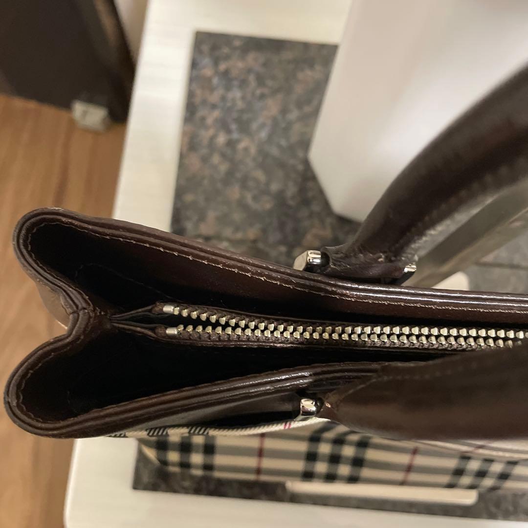 Burberry バーバリー　トートバッグ　ノバチェック　レザー　ロゴプレート