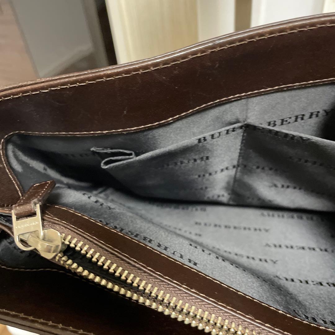 Burberry バーバリー　トートバッグ　ノバチェック　レザー　ロゴプレート