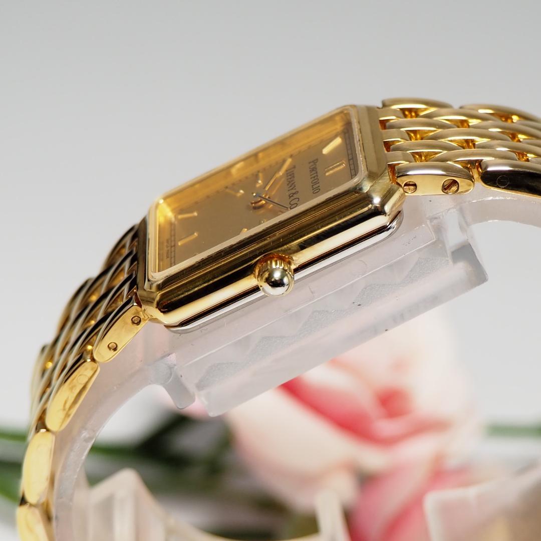 美品 ティファニー TIFFANY ポートフォリオ レディース 腕時計 H505