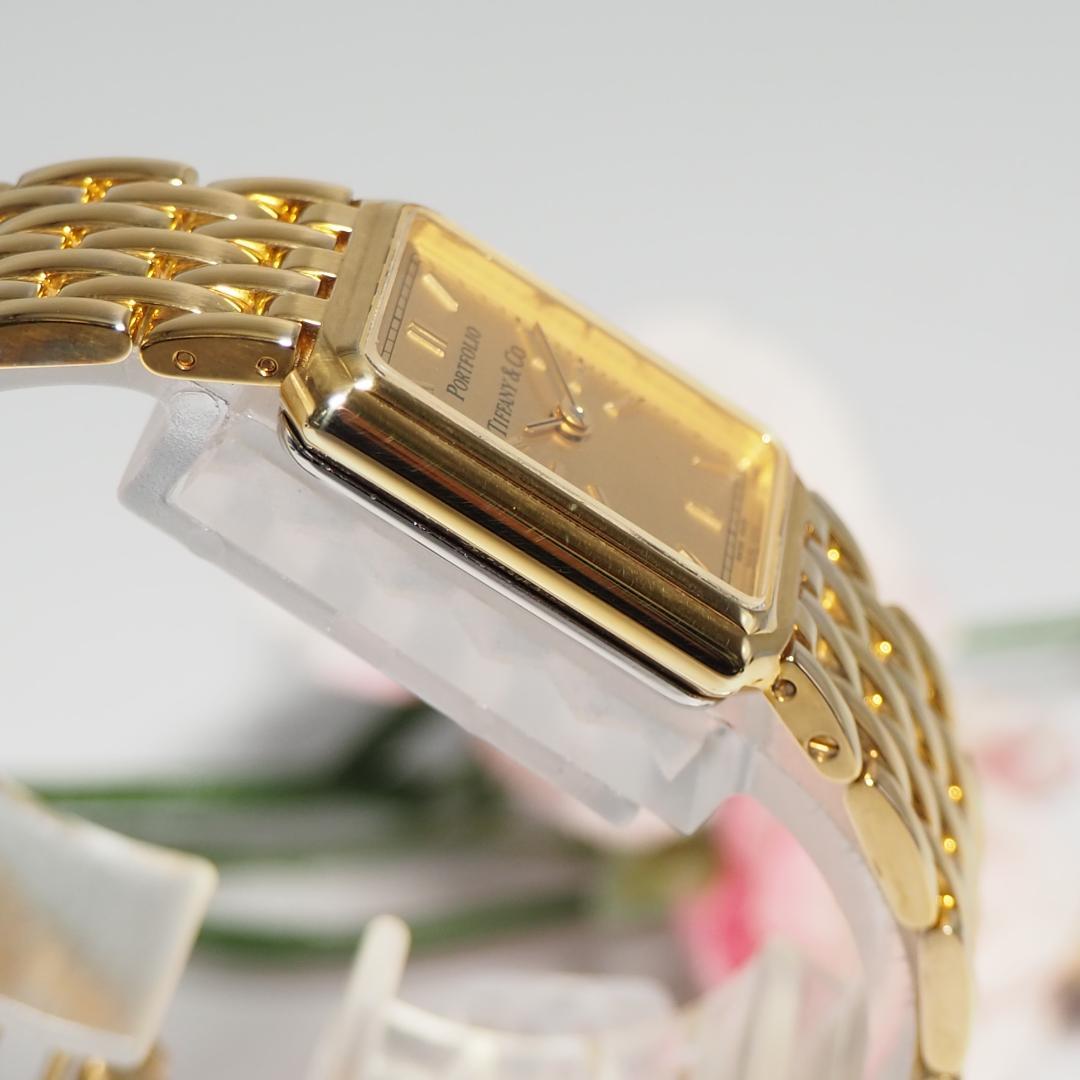 美品 ティファニー TIFFANY ポートフォリオ レディース 腕時計 H505