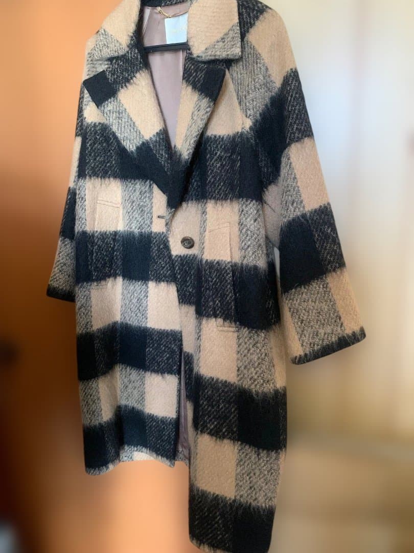 グレースコンチネンタルシャギーチェックチェスターコート