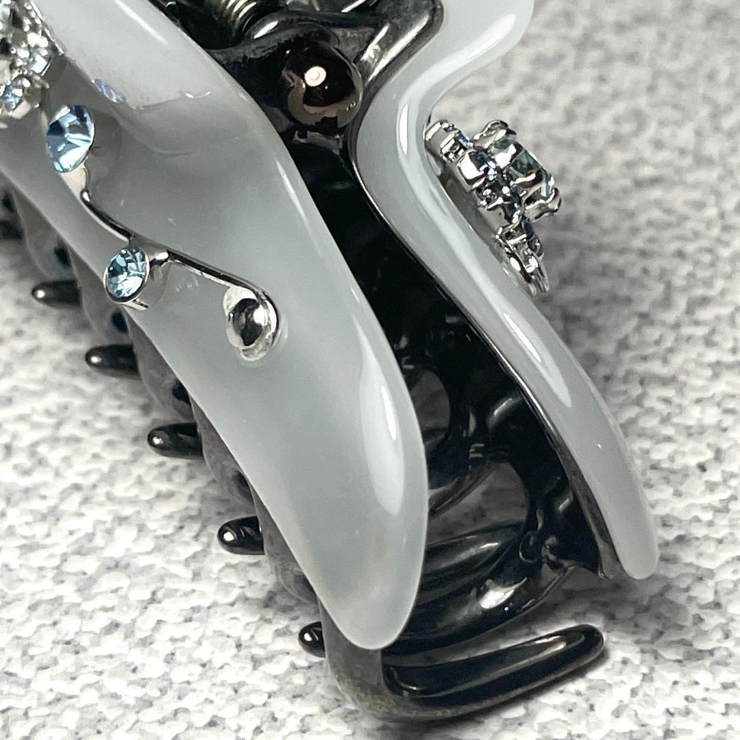 acca アッカ ヘアクリップ Mサイズ ミドル ストーン リーフ装飾 メタル