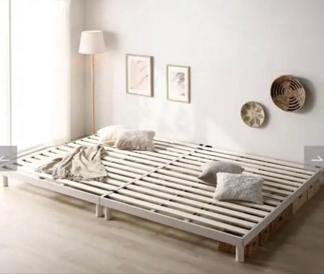 【直接受取可】Rasik NOORA セミダブルベッドフレーム ホワイト