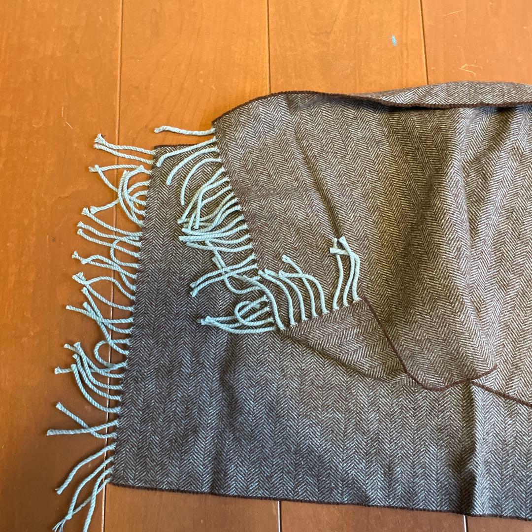 ③ドレイクス DRAKE'S マフラー　カシミア100% グレー基調　未使用品