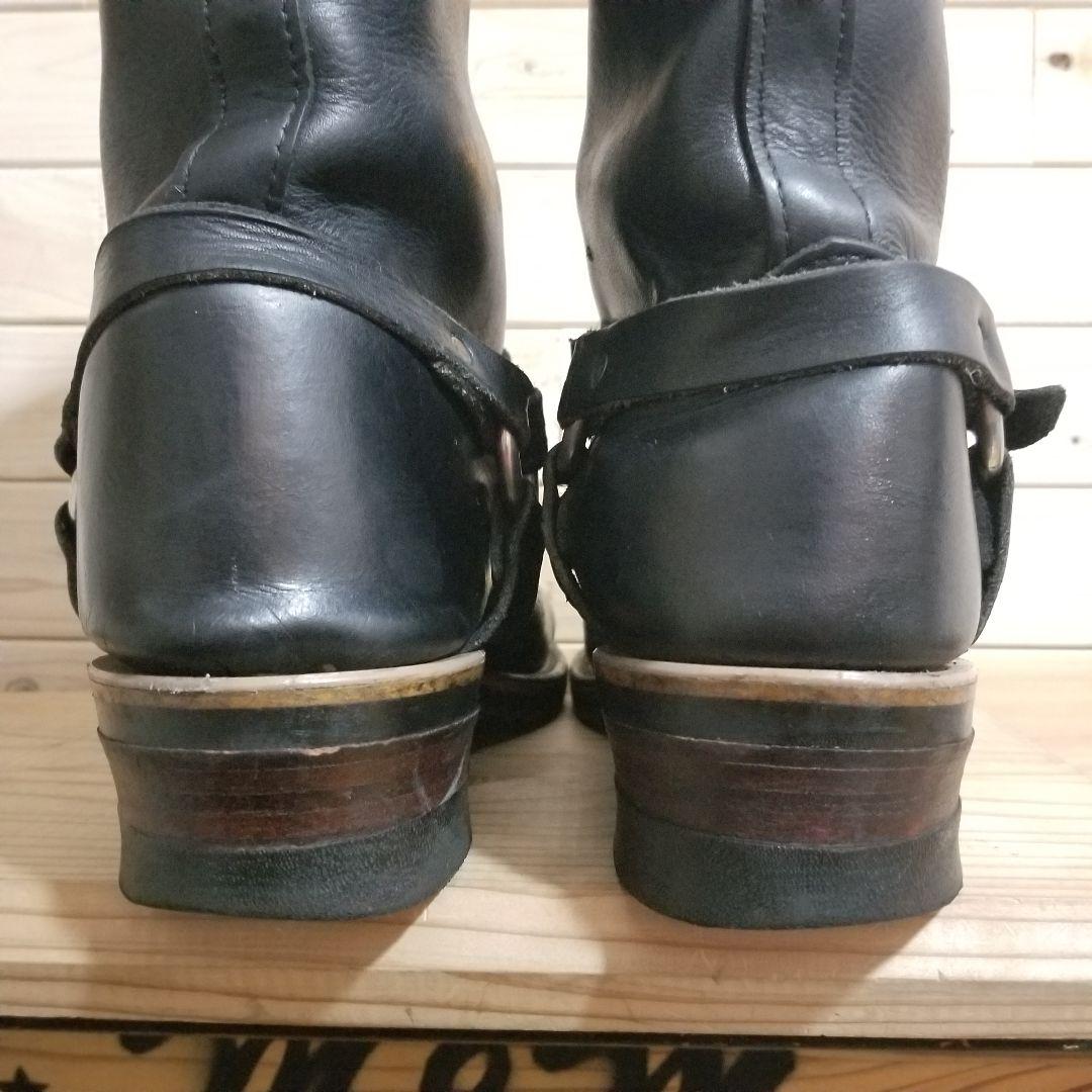 美品 80s　CHIPPEWA　エンジニア　リングブーツ　黒プリントタグ　28