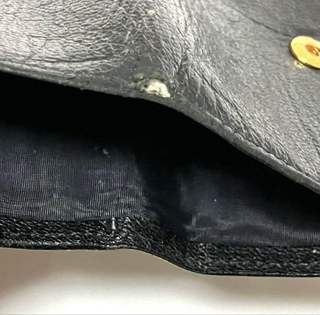 CHANEL シャネル 三つ折り財布 ココマーク ブラック