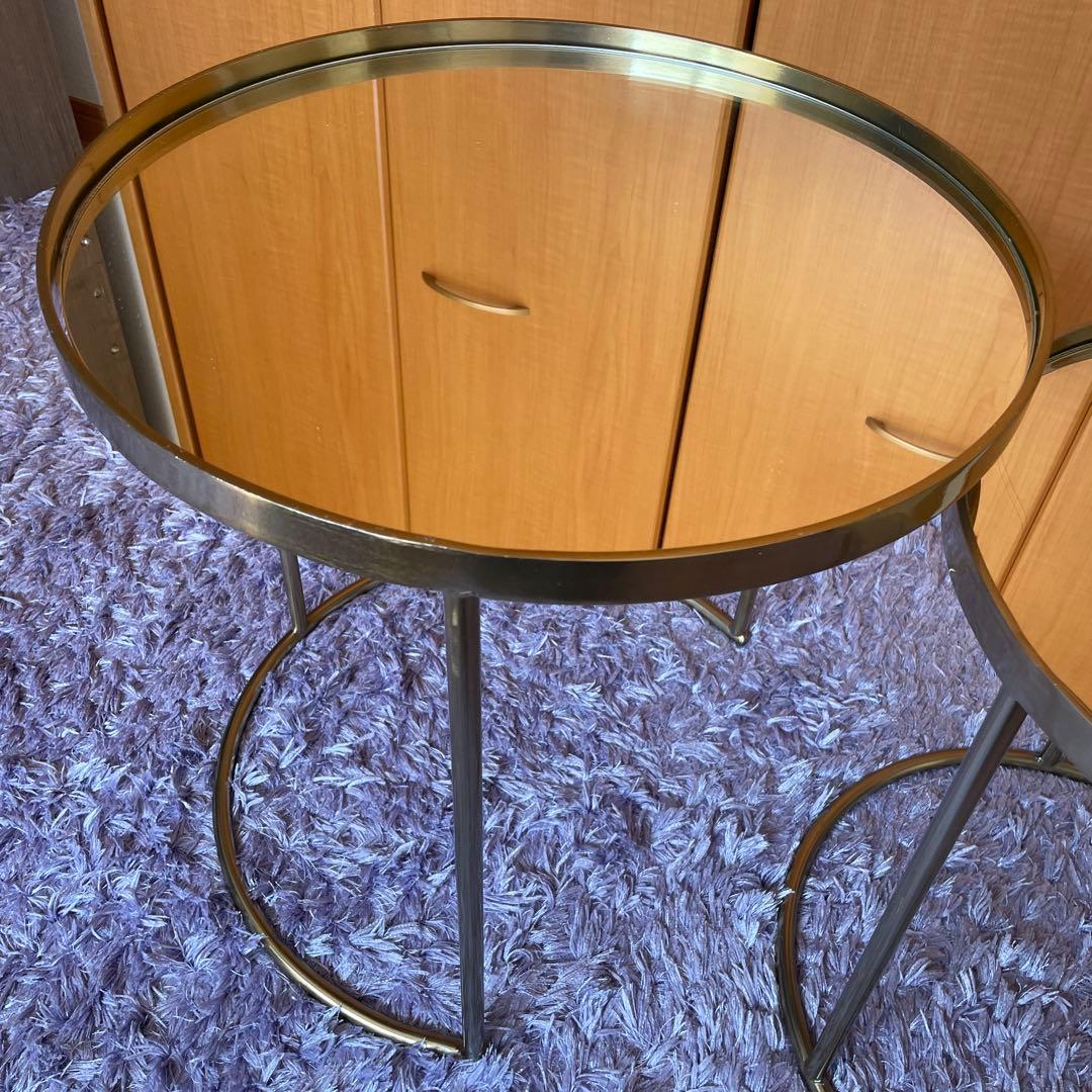 円形サイドテーブル 2個セット ゴールド