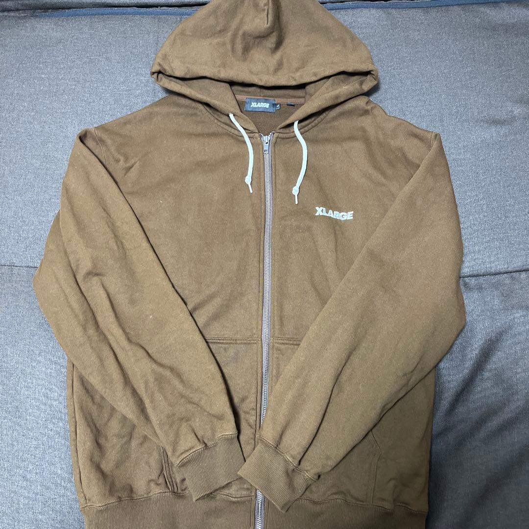 エクストララージ　XLARGE ジップパーカー　Lサイズ　ブラウン