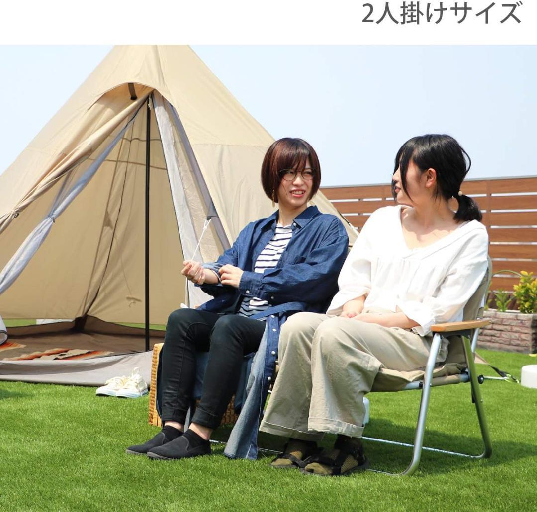 DOD 折りたたみ 二人掛けアウトドアベンチ ベージュ　CS2-900-tn