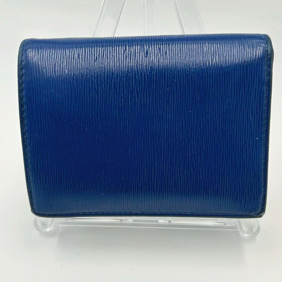 プラダ 二つ折り財布 ヴィテッロムーヴ バイカラー ネイビー 水色