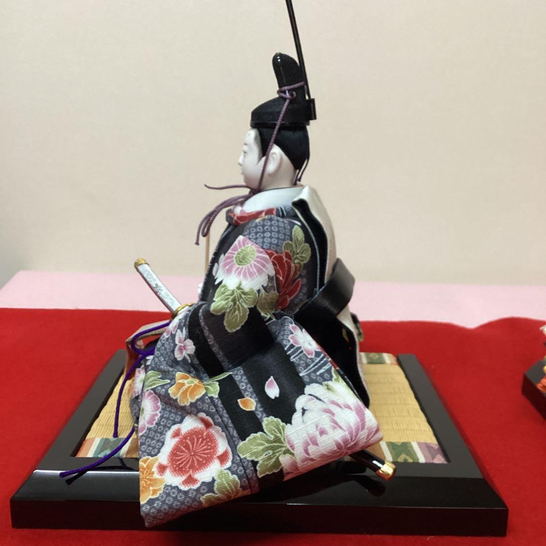 雛人形　親王　ぼんぼり　紅白梅　貝桶　中古品　親王台　毛せん付き