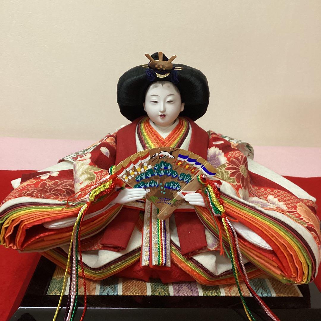 雛人形　親王　ぼんぼり　紅白梅　貝桶　中古品　親王台　毛せん付き