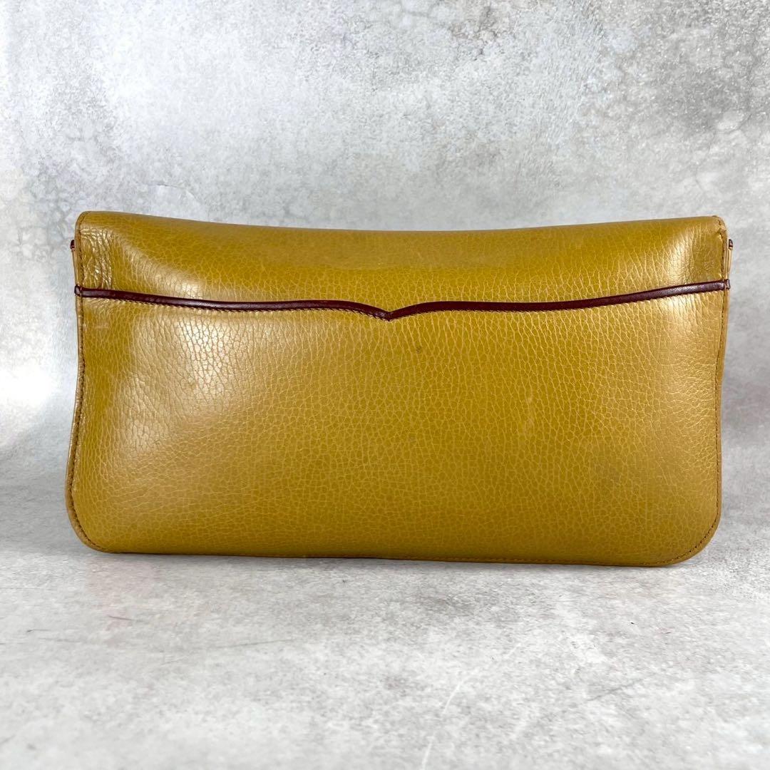 カルティエ マストライン　マスタード　 クラッチバッグ 　 レザー 2way