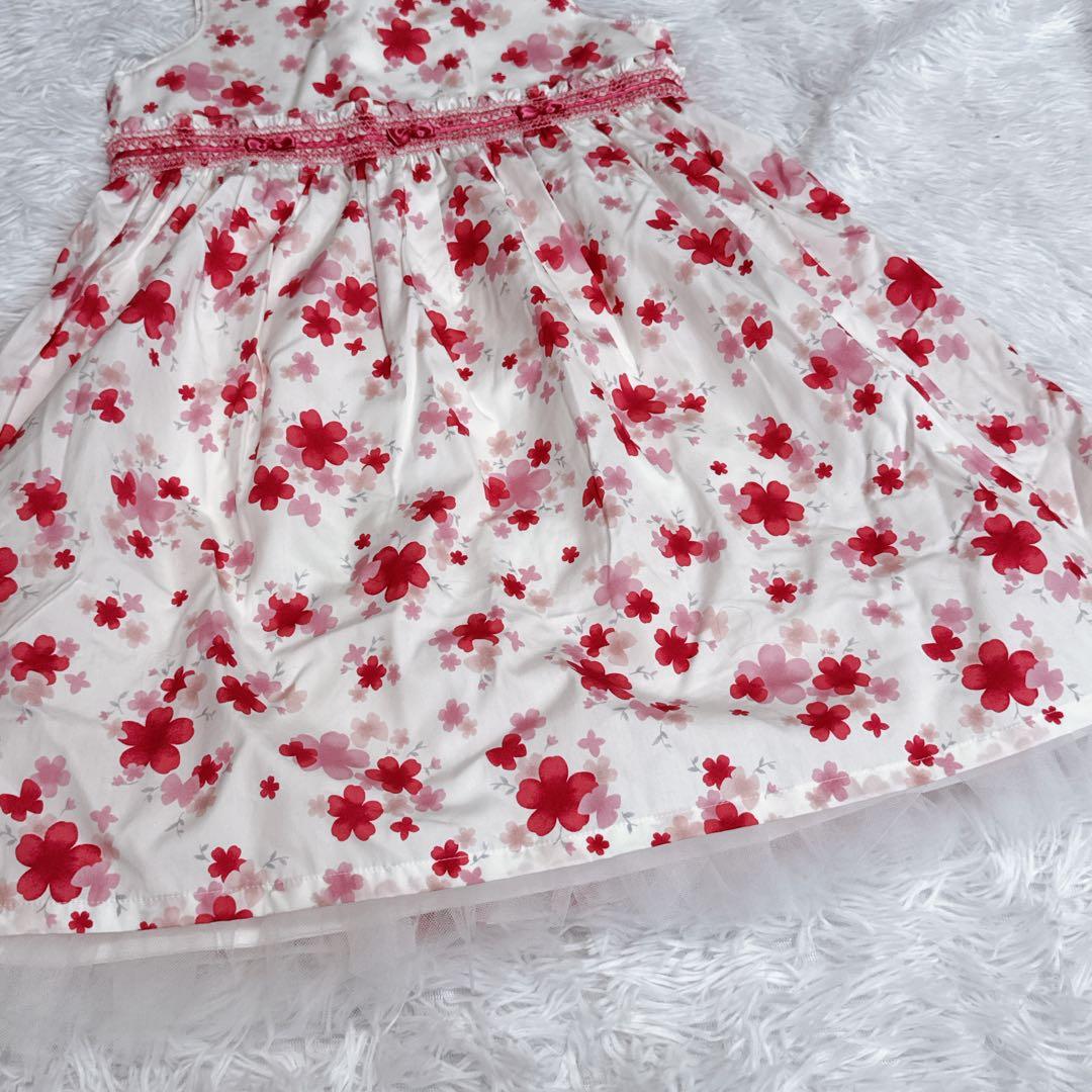 現行✨️MIKIHOUSE ミキハウス 花柄ワンピース チュール フレア 発表会