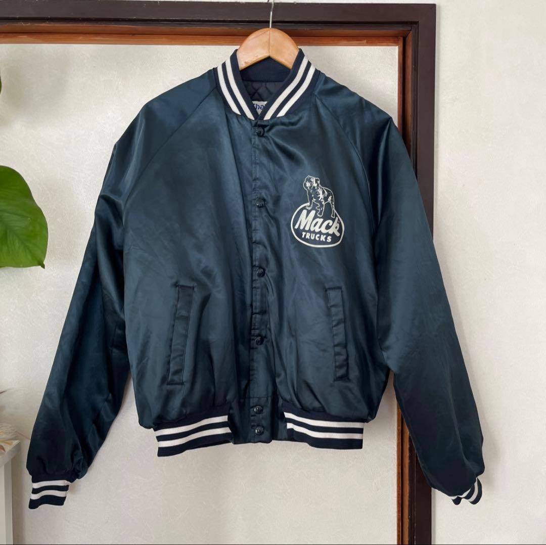 80s〜90sUSA製 ChalkLine MackTrucks スタジャン L