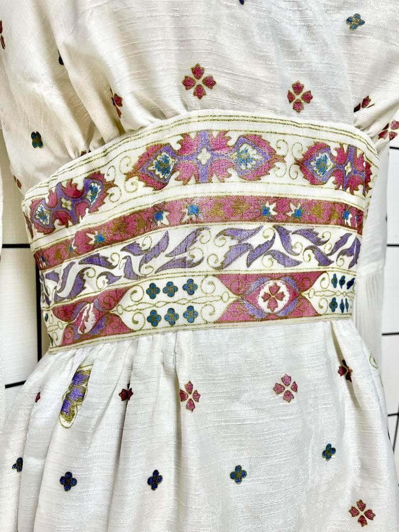 vintageヴィンテージロングドレスプリーツマキシ丈衣装レトロUSA海外古着