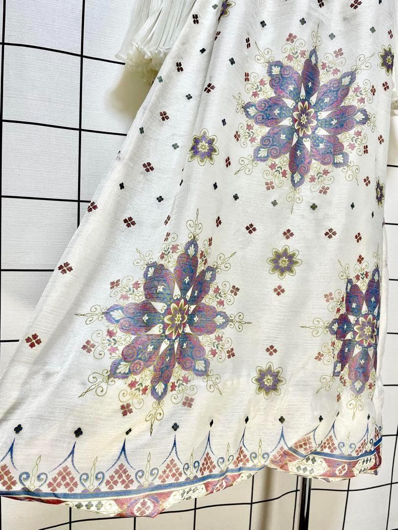 vintageヴィンテージロングドレスプリーツマキシ丈衣装レトロUSA海外古着