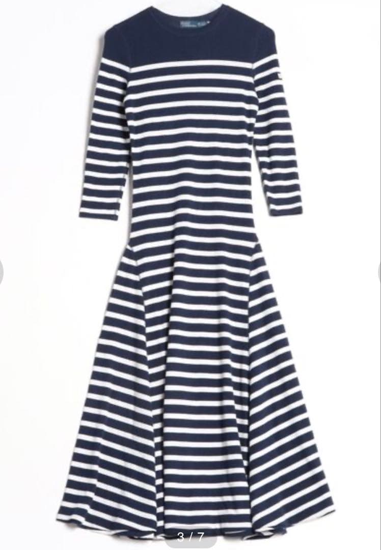 Polo Ralph Lauren 現行タグ　ボーダー ワッフルニット ドレス