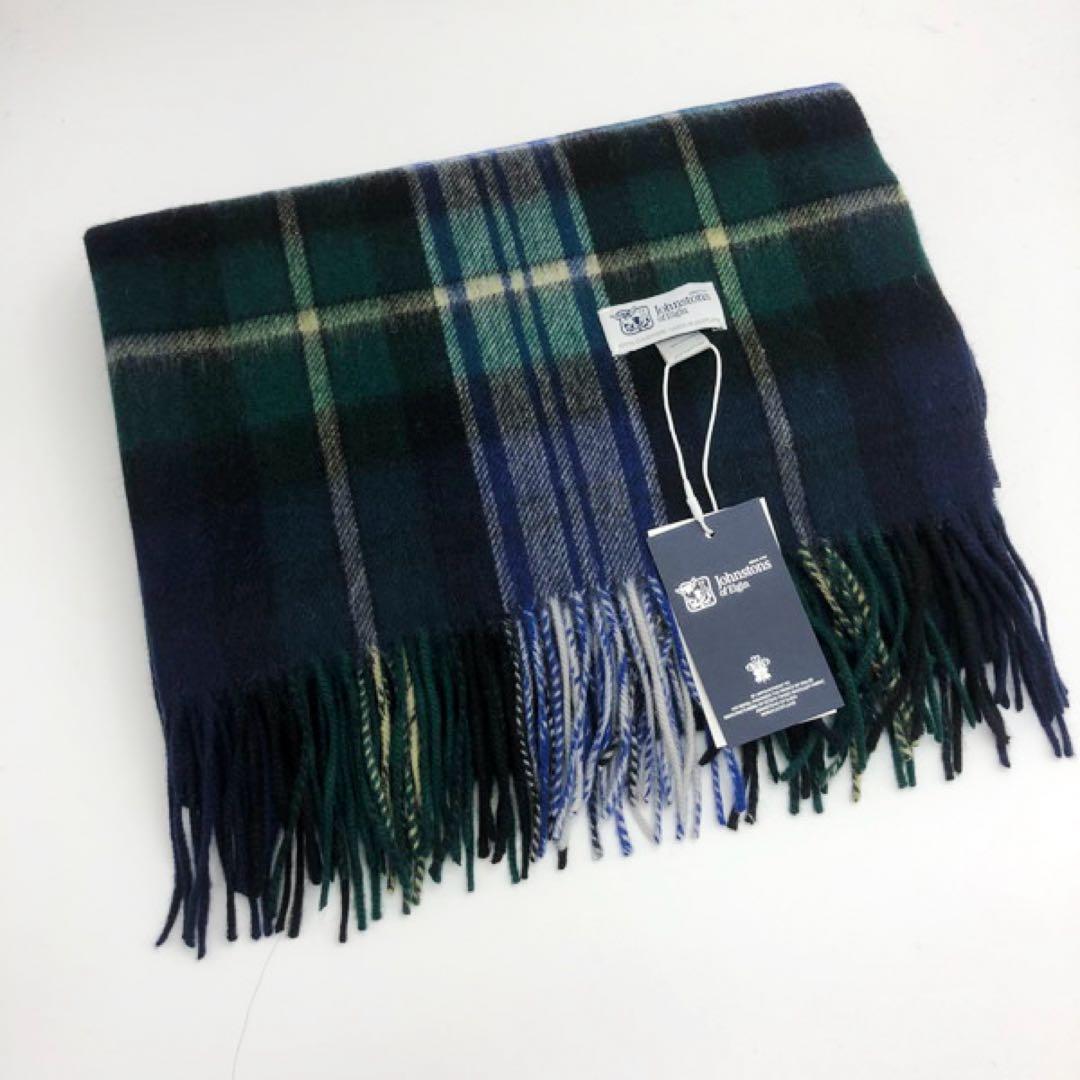 ジョンストンズ　大判　マフラー　スカーフ　ドレスゴードン　タータンチェック