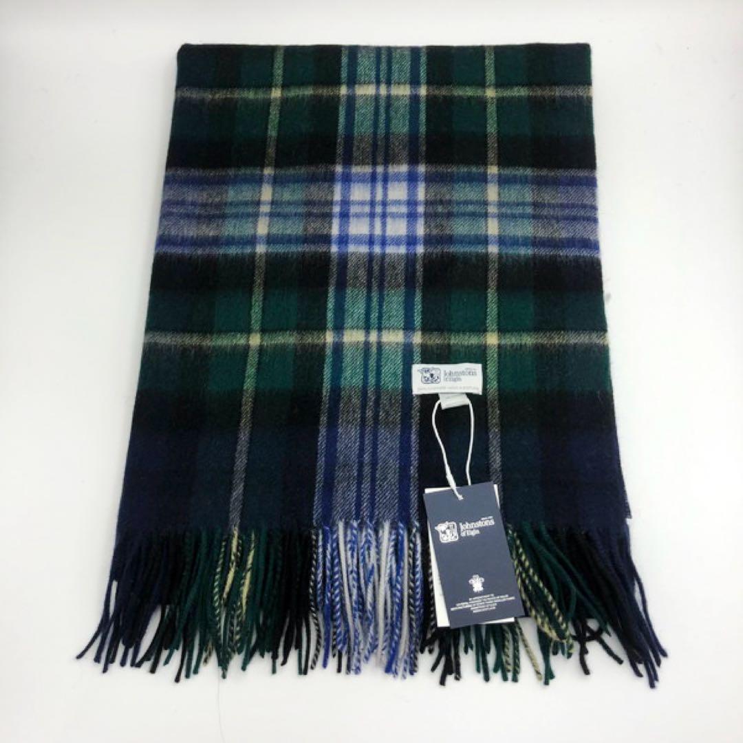 ジョンストンズ　大判　マフラー　スカーフ　ドレスゴードン　タータンチェック