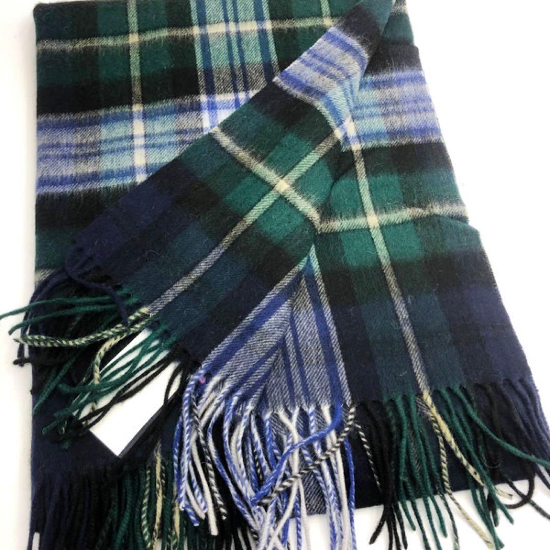 ジョンストンズ　大判　マフラー　スカーフ　ドレスゴードン　タータンチェック