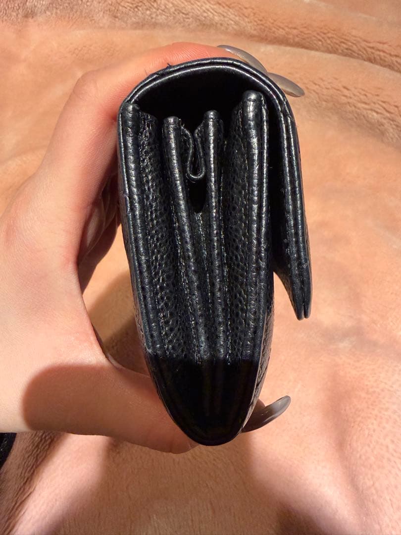 CHANEL キルティング ブラックレザー長財布