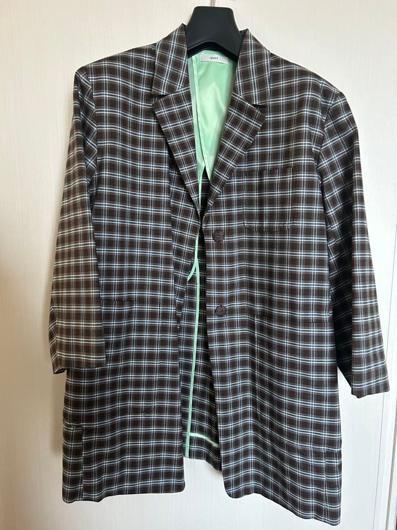 yori ブラウンチェックジャケット