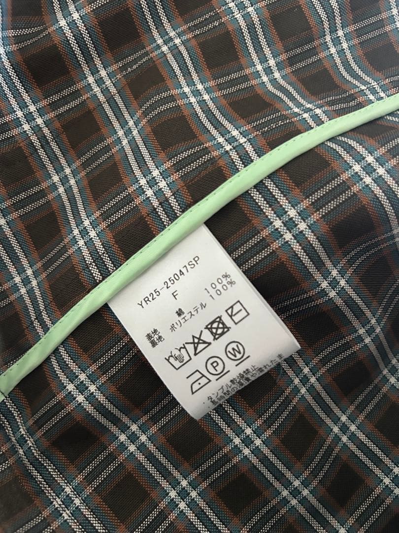 yori ブラウンチェックジャケット