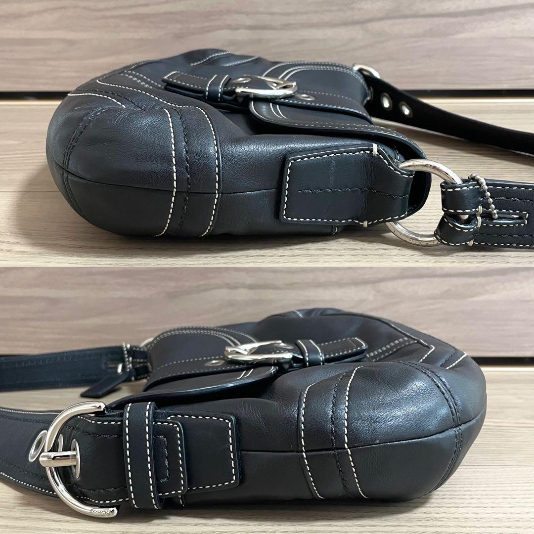 美品/COACH コーチ　ワンショルダーバッグ　ソーホー　ブラック　レザー