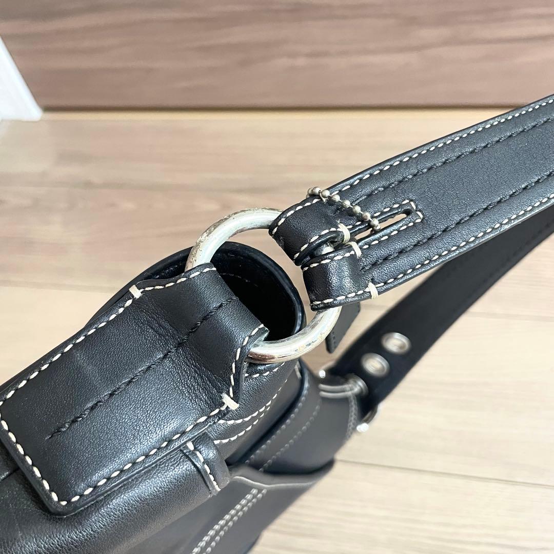 美品/COACH コーチ　ワンショルダーバッグ　ソーホー　ブラック　レザー