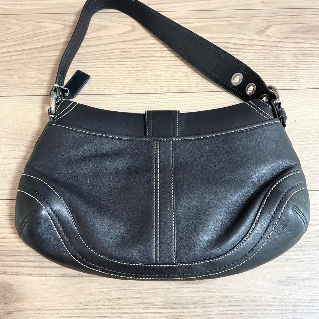 美品/COACH コーチ　ワンショルダーバッグ　ソーホー　ブラック　レザー