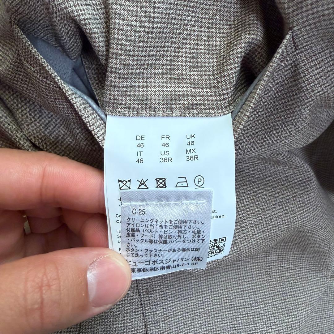 現行極美品　ヒューゴボス　テーラードジャケット　アンコン　千鳥格子　大谷翔平