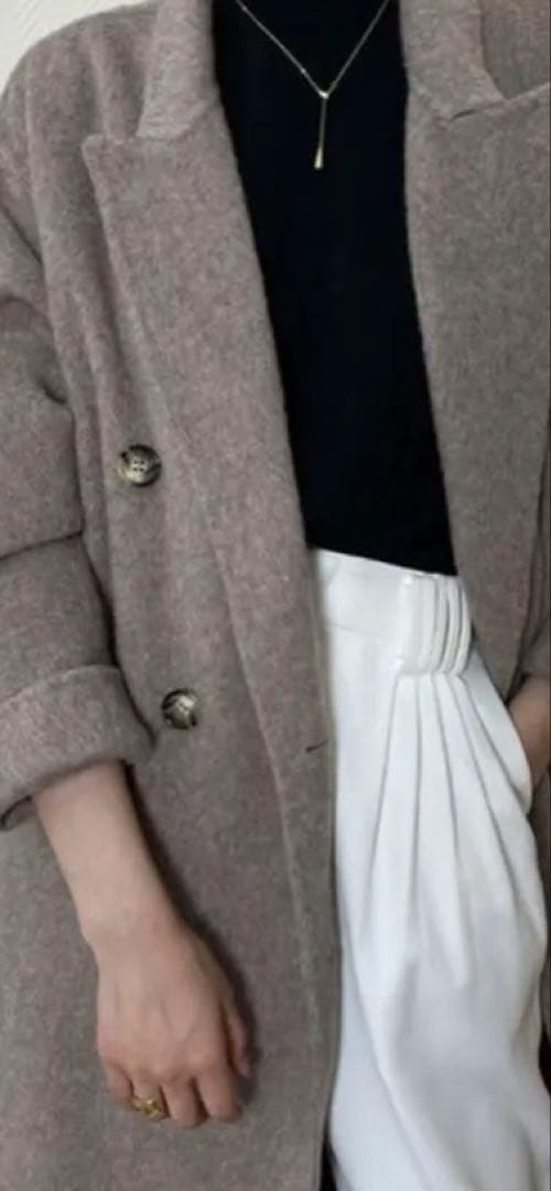 アンゴラ混ウールロングウールコート