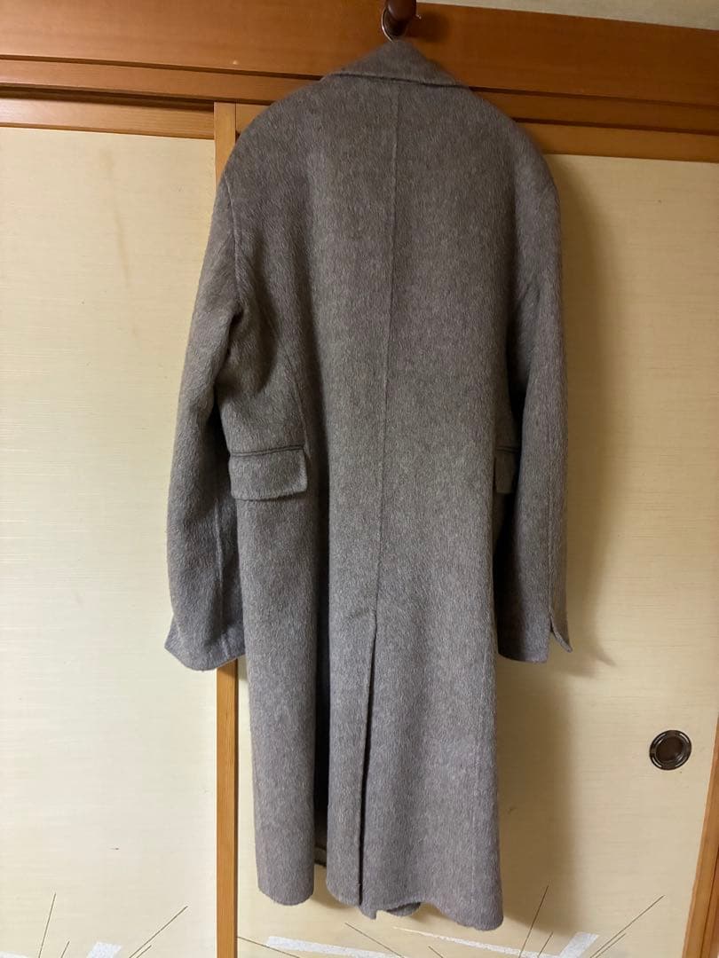 アンゴラ混ウールロングウールコート
