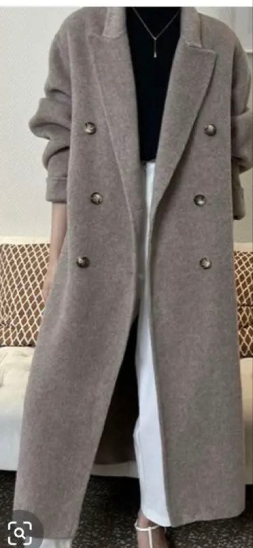 アンゴラ混ウールロングウールコート