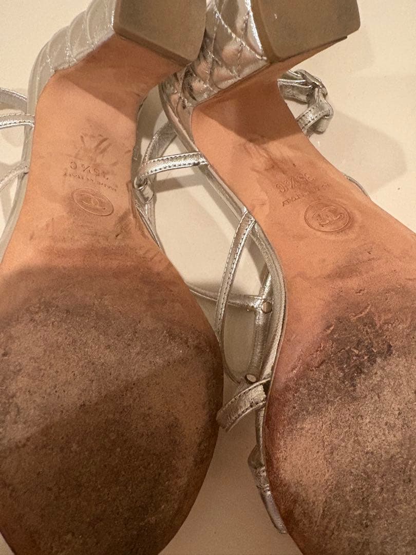 CHANEL シルバー ストラップサンダル　35 1/2C